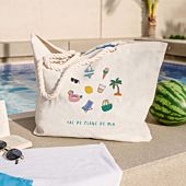 Sac de plage personnalisé avec pictos et texte