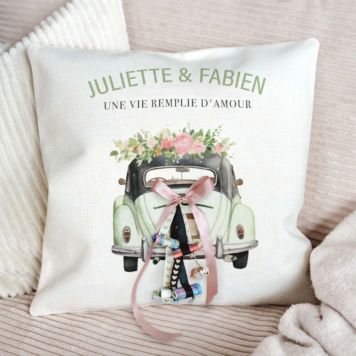 Housse de coussin personnalisée Mariage