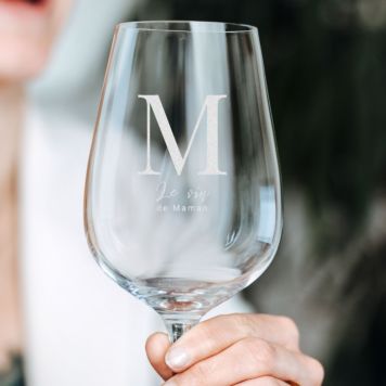 Verre à vin personnalisé avec monogramme