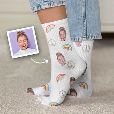 cadeau 20 ans Chaussettes personnalisées visage différents motifs